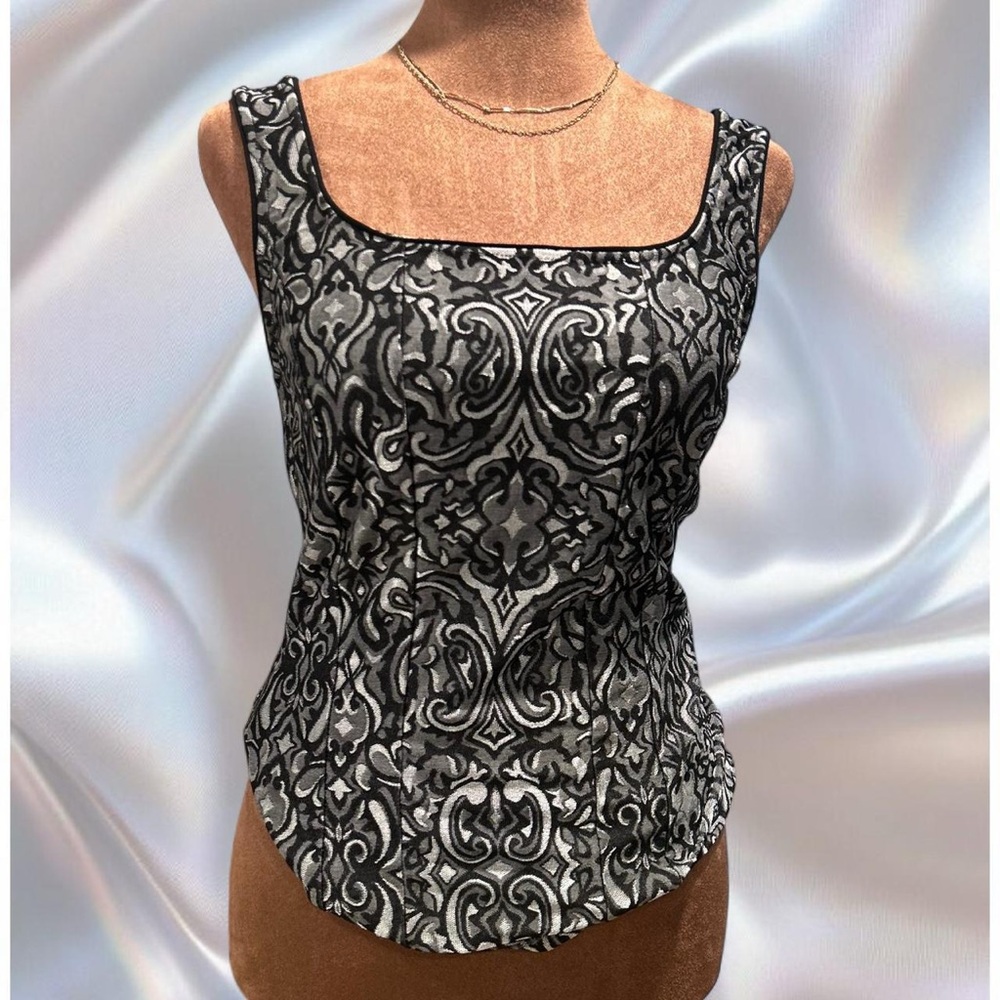 Elegant Black And Gray Patterned Structured Women… - image 1